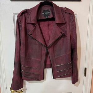 Talk of the Walk Deep Burgundy Leather Jacket